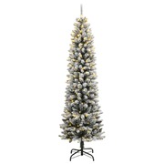 Artificial Christmas Tree with 300 LEDs and Flocked Snow Xmas Tree 