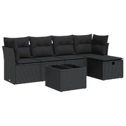 Garden Sofa Set with Cushions Modular Sofa 5 Pcs Black Poly Rattan - Stylish & Versatile