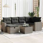 Garden Sofa Set with Cushions Modular Sofa 7 Piece Grey Poly Rattan - Versatile and Stylish