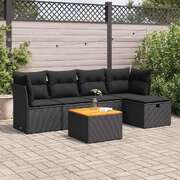 6 Piece Garden Sofa Set with Cushions Poly Rattan - Sleek - Stylish Outdoor