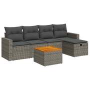 Garden Sofa Set with Cushions Modular Sofa 6 Piece Grey Poly Rattan - Versatile and Stylish