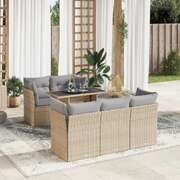 Garden Sofa Set with Cushions Modular Sofa 6 Piece Beige Poly Rattan - Modern Comfort