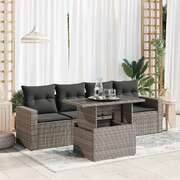 Garden Sofa Set with Cushions Modular Sofa 5 Piece Grey Poly Rattan  - Versatile and Stylish