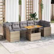 Garden Sofa Set with Cushions Modular Sofa 8 Piece Beige - Outdoor Relaxation