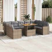 Garden Sofa Set with Cushions Modular Sofa 10 Piece Poly Rattan - Outdoor Relaxation