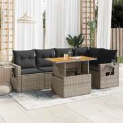 Garden Sofa Set with Cushions Modular Sofa 6 Piece Grey Poly Rattan - Stylish Comfort