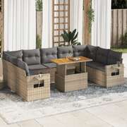 Garden Sofa Set with Cushions Modular Sofa 10 Piece Beige Poly Rattan - Elegant & Versatile