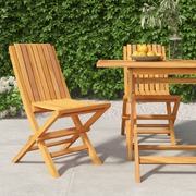 Natural Comfort: 2-Piece Folding Teak Wood Garden Chairs