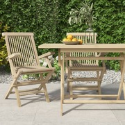 Teakwood Foldable Duo: 2 Solid Garden Chairs for Stylish Outdoor Seating