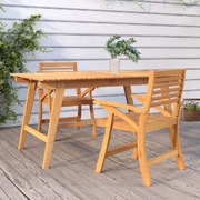 Rustic Retreat: Set of 2 Solid Wood Acacia Garden Chairs