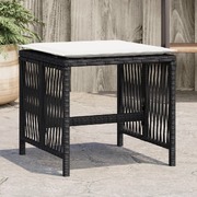 Garden Stools with Cushions 4- pcs Black Poly Rattan