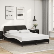 Bed Frame with Headboard Black and White Double Size