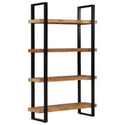 Bookcase 4-Tier Solid Wood Mango and Iron
