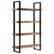 Bookcase 4-Tier Solid Wood Reclaimed and Iron
