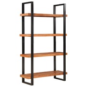 Bookcase 4-Tier  Solid Wood Acacia and Iron