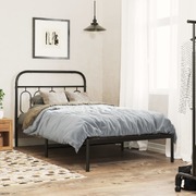 Stylish and Sturdy Black Metal Bed Frame with Headboard for King Single Size