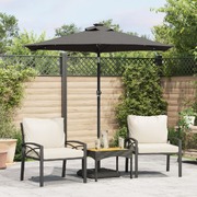 Stylish Garden Parasol with LED Lights & Steel Pole in Anthracite 