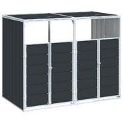 Wheelie Bin Storage for Double Bins Trash Can Shed Anthracite Steel