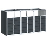 Wheelie Bin Storage for Triple Bins Trash Can Shed Anthracite Steel