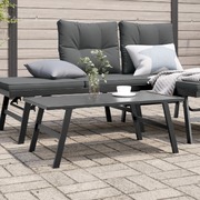 Garden Coffee Table Black Powder-coated Steel