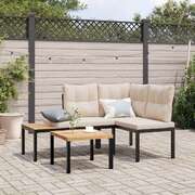 Comfort & Style Combined: 2 Black Garden Benches with Cushions