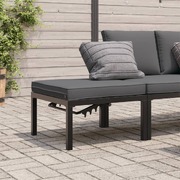 Elegant Black Aluminium Garden Stool with Plush Cushion  Perfect for Outdoor