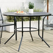 Durable Round Patio Table in Anthracite Powder-Coated Steel  Stylish