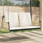 Elegant Poly Rattan Swing Bench with Plush Cushions  Sturdy Steel Frame Design