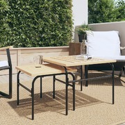 Stylish Garden Nest Coffee Tables: 2-Piece Set in Brown & Black Steel