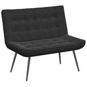 Bench Black Velvet Entryway Bench Upholstered Lounge Sofa Couch Settee