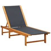 Sun Lounger Solid Acacia Wood 