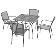 5 Piece Outdoor Dining Set Steel Anthracite