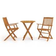 3 Piece Folding Bistro Set solid Acacia Wood