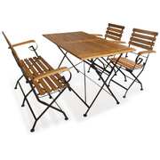 4 Piece Folding Outdoor Dining Set Solid Acacia Wood