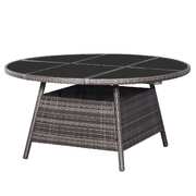 Garden Table Grey - Poly Rattan