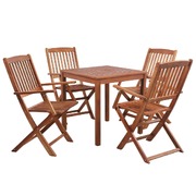 5 Piece Outdoor Dining Set Solid Acacia Wood