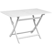 Garden Table (White)  Solid Acacia Wood