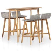 5 Piece Outdoor Dining Set Solid Acacia Wood