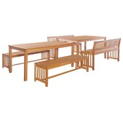 6 Piece Outdoor Dining Set Solid Eucalyptus Wood