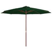 Outdoor Parasol with Wooden Pole 350 cm Green