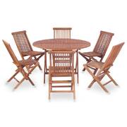 7 Piece Outdoor Dining Set Solid Teak Wood