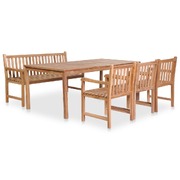 5 Piece Outdoor Dining Set Solid Teak Wood