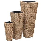 Garden Planters 3 pcs Water Hyacinth Brown