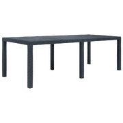 Garden Table Anthracite Plastic Rattan Look