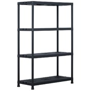 Storage Shelf Rack Black 220 kg  Plastic