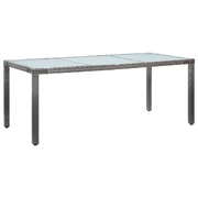 Garden Table Grey 190x90x75 cm Poly Rattan