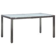 Garden Table Grey 150x90x75 cm Poly Rattan