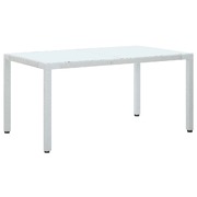 Garden Table White 150x90x75 cm Poly Rattan