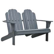 Double Adirondack Chair Wood Grey