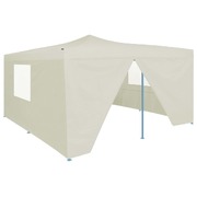 Folding Gazebo with 4 Sidewalls 5x5 m Cream